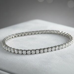 925 Silver, 14.40CTW Moissanite Tennis Bracelet